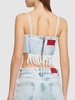 Fringed denim bustier