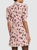 Printed silk short sleeve mini dress