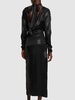 Open back laminated cady midi dress