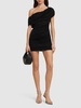 Draped jersey sablé dress