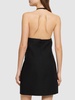 Wool & silk crepe rose h/neck mini dress