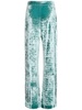Velvet jersey straight pants