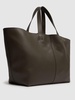 Midi leather tote bag