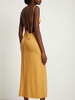 Stretch viscose draped backless dress