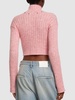 Mohair blend knit crop cardigan