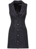 Sequined tweed sleeveless mini dress