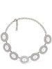 Oval faux pearl & crystal necklace