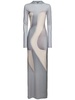 Printed jersey hooded long dress