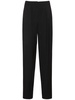 Wool twill straight high waist pants