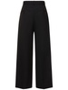 Belted gabardine wide pants