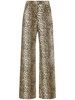 Leopard print high rise boyfriend jeans