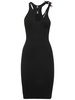 Ribbed jersey mini dress w/double straps