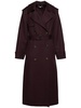 Wool long trench coat