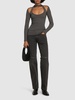 Knee-zip denim pants