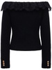 Tweed bouclé off-the-shoulder jacket