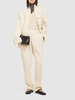 Pleated viscose & poly straight pants