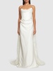 Galaxy satin cape corset bridal gown