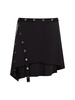 Stretch jersey asymmetric mini skirt