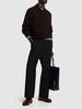 Wool blend straight pants