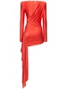 Draped viscose jersey mini dress