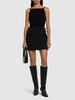 Cut-out wool mini skirt