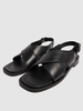 Cross strap leather sandals