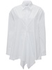 Cotton poplin peplum drape shirt