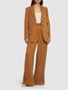 High rise washed twill wide pants