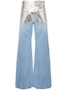 Embellished high rise straight jeans