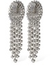 Rose cameo earrings w/ crystal fringes