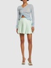Self-Portrait Mint Boucle Pleated Mini Skirt Clothing