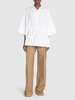 Cotton poplin drawstring shirt