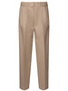 Pleated wool blend wide pants