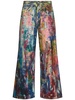Dayla printed denim wide leg jeans