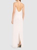 Embroidered viscose georgette long dress