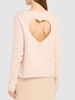 Back heart cut out fluffy sweater