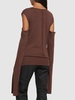 Long sleeve wool knit top w/cutouts