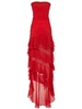 Strapless organza dress w/ruffles