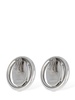 Oval crystal stud earrings