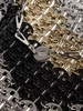 Metallic disc shoulder bag