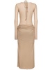 Draped jersey midi dress