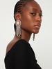 Rose cameo earrings w/ crystal fringes