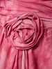 Ruched rose printed viscose mini dress