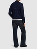 Logo vintage wool blend zip sweater