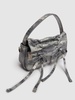 Micro Multipocket laminated suede bag