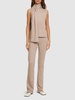 Wool blend knit straight pants