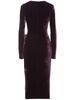 Fluid velvet midi wrap dress