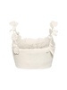 Floral macramé cotton blend crop top