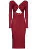 Cutout viscose jersey midi dress