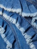 Denim mini skirt w/ ruches